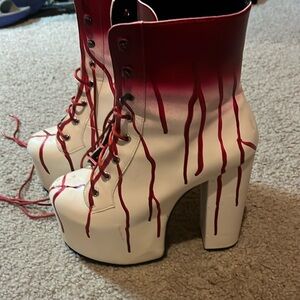 Blood stained boots!